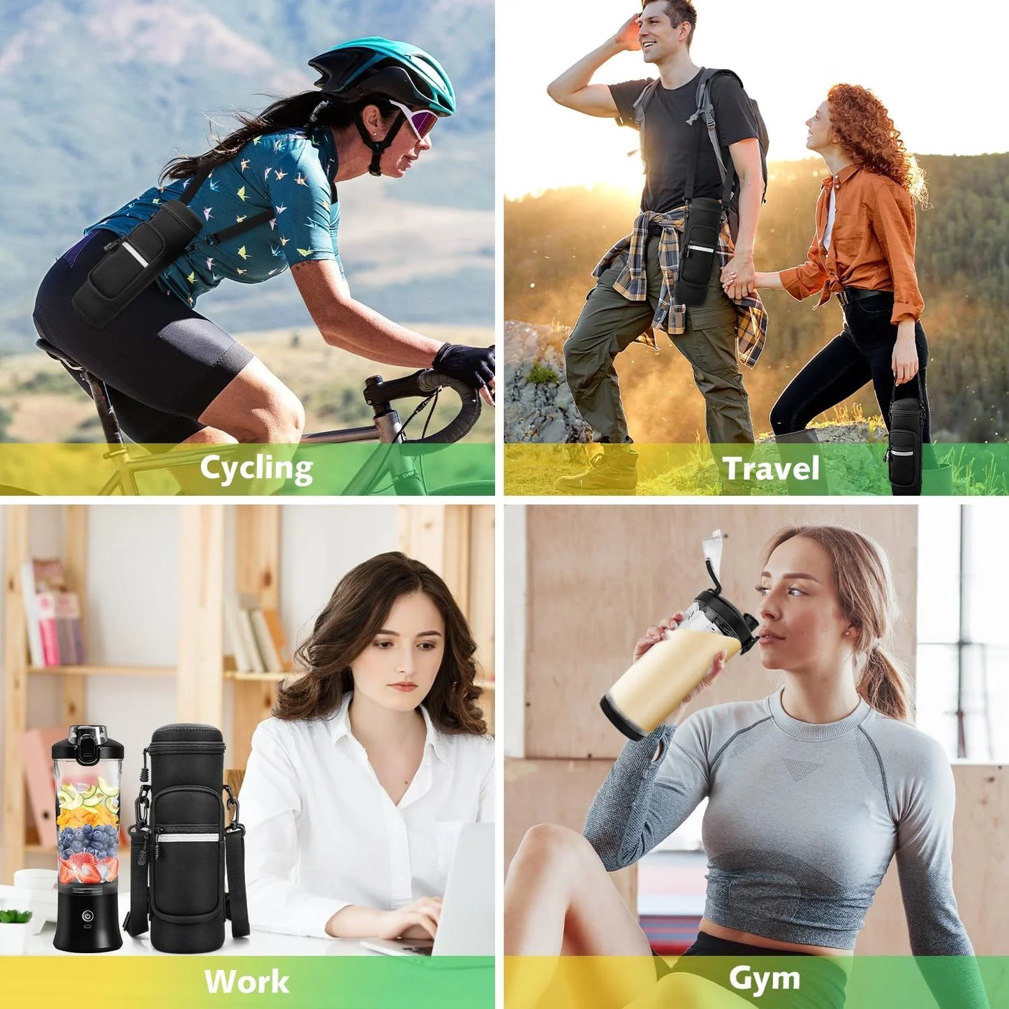 Ultimate Portable Blender with Insulated Carrying Case & Recipe Book - 20 oz Electric Protein Shaker for Smoothies and Shakes, USB-C Rechargeable Travel Lid