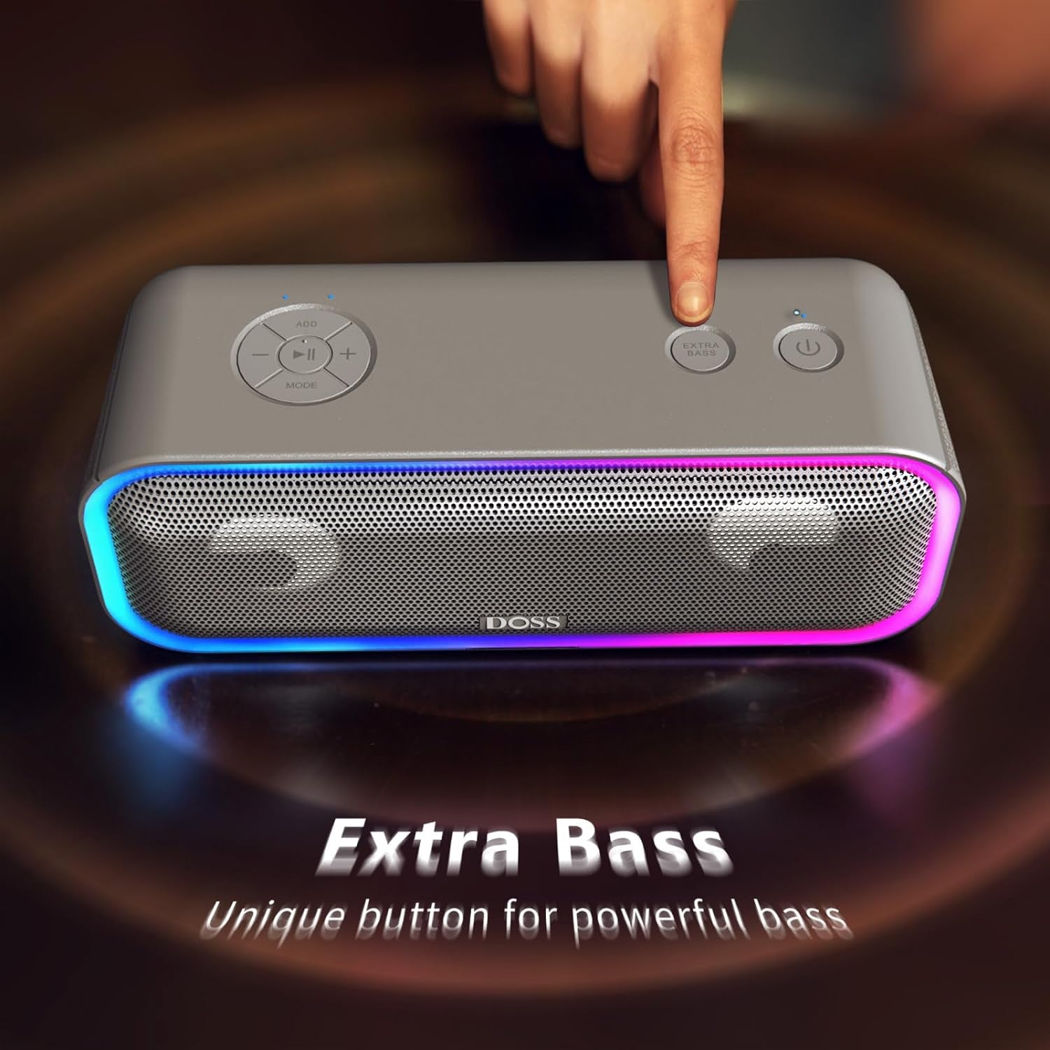 SoundBox Pro+ Bluetooth Speaker - Experience 24W Immersive Stereo Sound with Booming Bass, Waterproof Design, and 15 Hours of Playtime - Perfect for Outdoor Parties and Adventures!