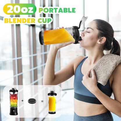 Ultimate Portable Blender with Insulated Carrying Case & Recipe Book - 20 oz Electric Protein Shaker for Smoothies and Shakes, USB-C Rechargeable Travel Lid