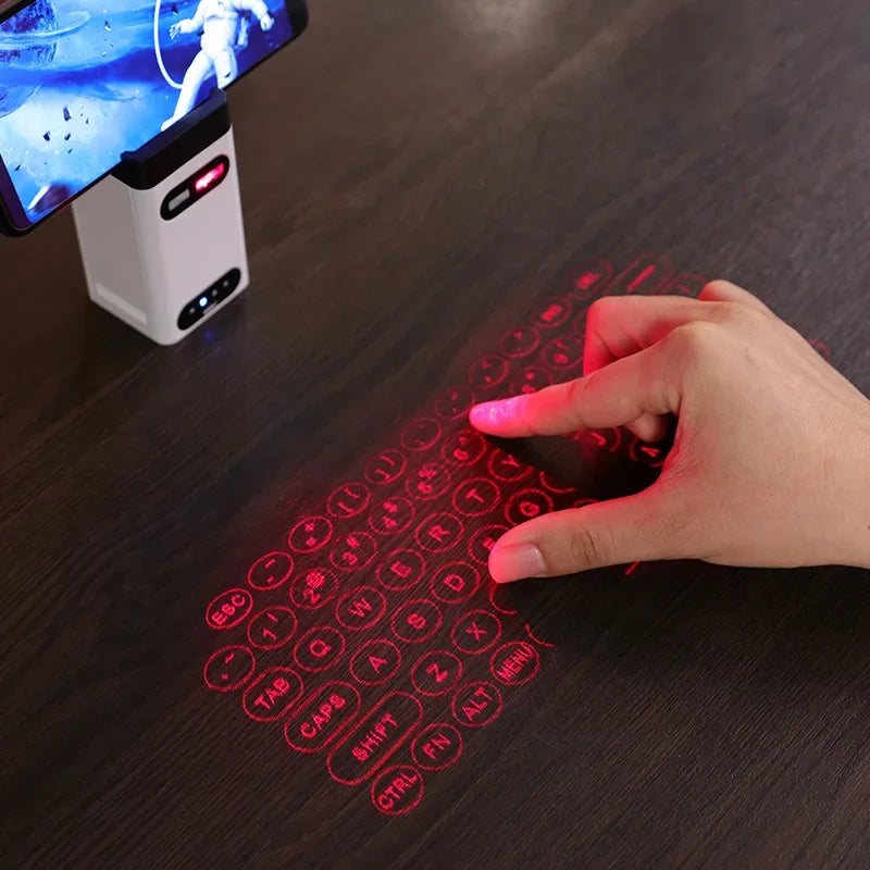 Experience the Future of Typing with Our Bluetooth Virtual Laser Keyboard & Mouse Projector - Ideal for Laptops, iPhones, and iPads!