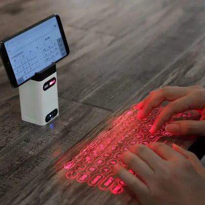 Experience the Future of Typing with Our Bluetooth Virtual Laser Keyboard & Mouse Projector - Ideal for Laptops, iPhones, and iPads!
