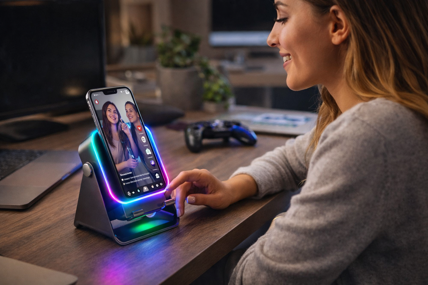 No buttons. No cables. Just drop your phone and play.