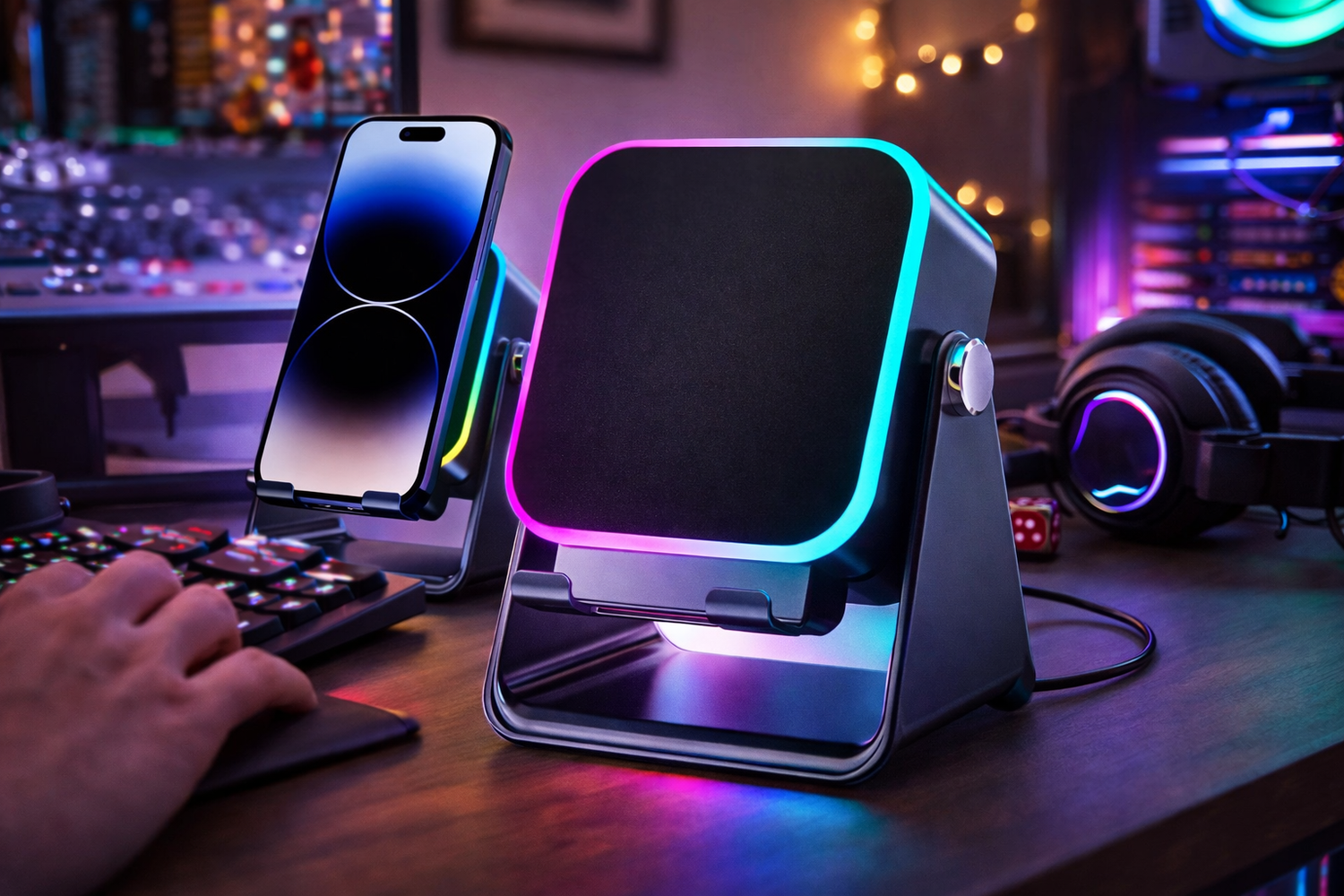 No buttons. No cables. Just drop your phone and play.