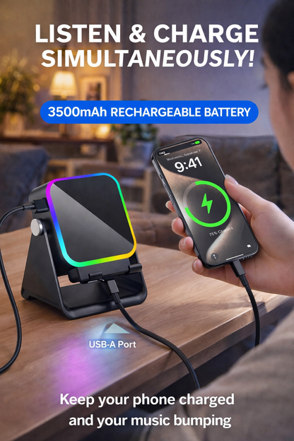 No buttons. No cables. Just drop your phone and play.