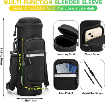 Ultimate Portable Blender with Insulated Carrying Case & Recipe Book - 20 oz Electric Protein Shaker for Smoothies and Shakes, USB-C Rechargeable Travel Lid