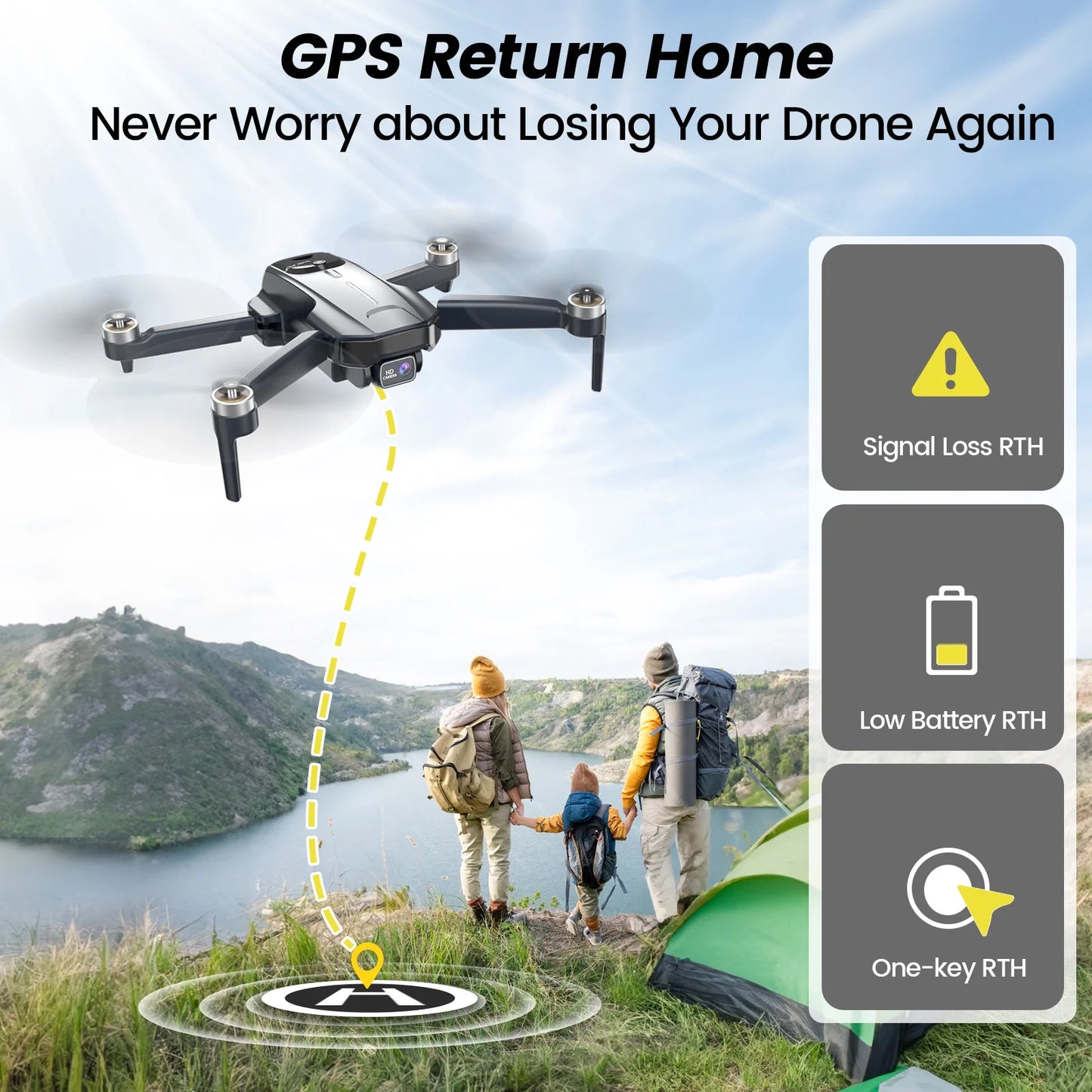 Experience Stunning Aerial Views with the WF31 4K GPS Foldable Drone - 50 Minutes of Flight Time for Captivating Adventures