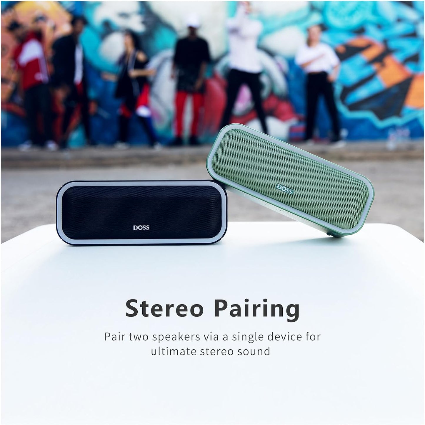 SoundBox Pro+ Bluetooth Speaker - Experience 24W Immersive Stereo Sound with Booming Bass, Waterproof Design, and 15 Hours of Playtime - Perfect for Outdoor Parties and Adventures!