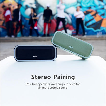 SoundBox Pro+ Bluetooth Speaker - Experience 24W Immersive Stereo Sound with Booming Bass, Waterproof Design, and 15 Hours of Playtime - Perfect for Outdoor Parties and Adventures!