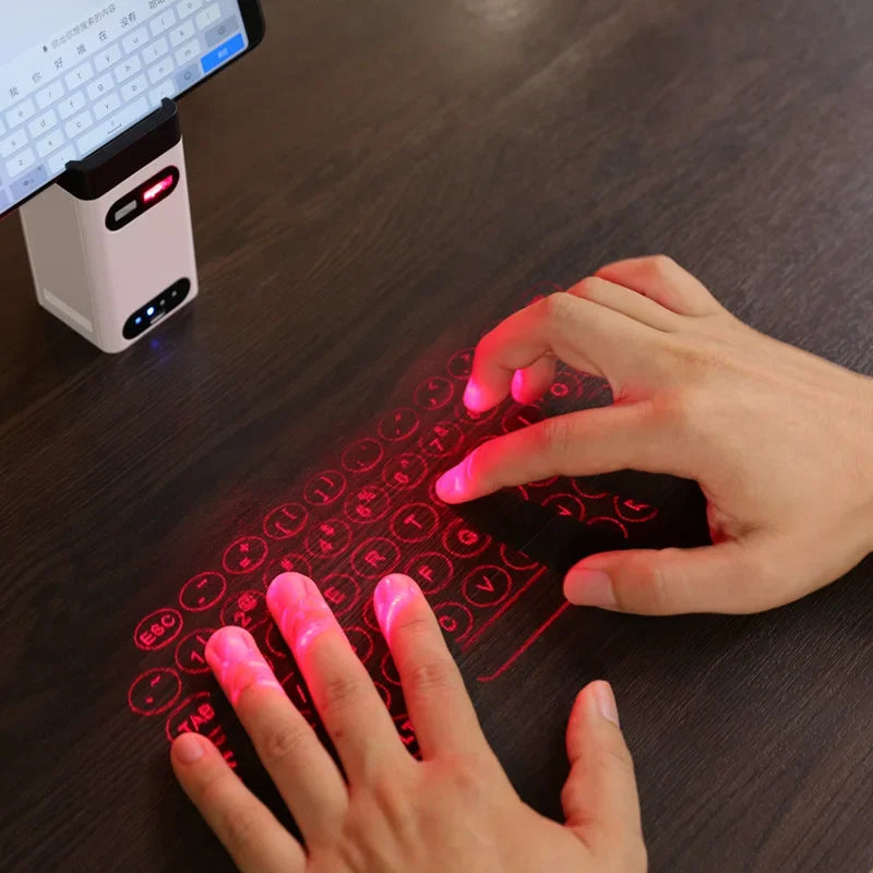 Experience the Future of Typing with Our Bluetooth Virtual Laser Keyboard & Mouse Projector - Ideal for Laptops, iPhones, and iPads!