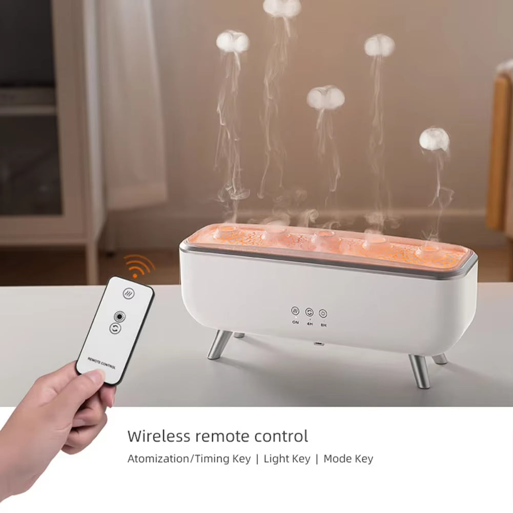 Transform Your Space with the 300Ml Dynamic Dancing Jellyfish Air Humidifier - 5 Nozzles, Colorful Lighting & Aromatherapy Diffuser for Home and Office