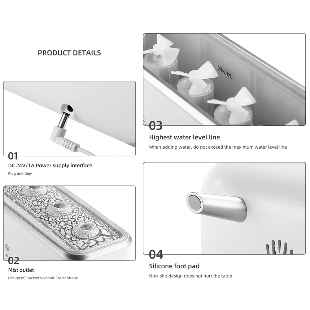 Transform Your Space with the 300Ml Dynamic Dancing Jellyfish Air Humidifier - 5 Nozzles, Colorful Lighting & Aromatherapy Diffuser for Home and Office