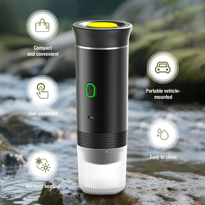 Experience Barista-Quality Espresso Anywhere with the Ultimate 3-In-1 Travel Espresso Maker - Self-Heating, USB-C Powered, 20 Bar Pressure, Perfect for Your Adventures!