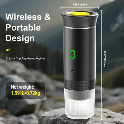 Experience Barista-Quality Espresso Anywhere with the Ultimate 3-In-1 Travel Espresso Maker - Self-Heating, USB-C Powered, 20 Bar Pressure, Perfect for Your Adventures!