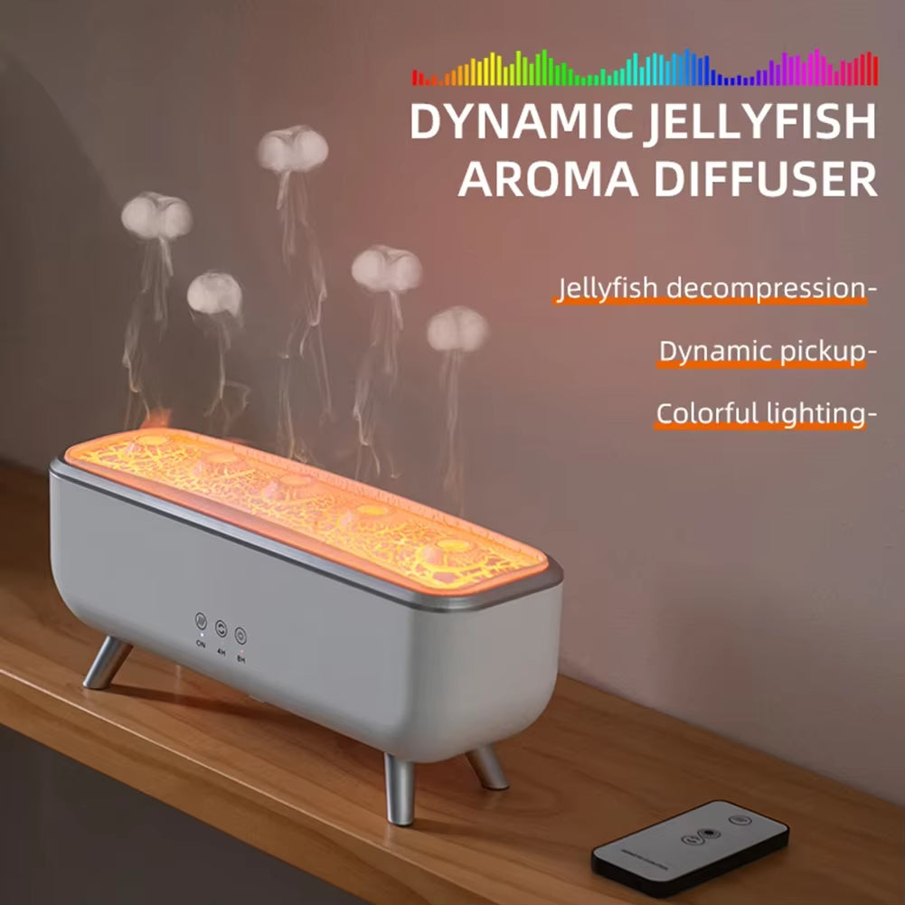 Transform Your Space with the 300Ml Dynamic Dancing Jellyfish Air Humidifier - 5 Nozzles, Colorful Lighting & Aromatherapy Diffuser for Home and Office