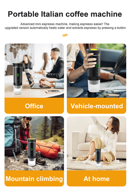 Experience Barista-Quality Espresso Anywhere with the Ultimate 3-In-1 Travel Espresso Maker - Self-Heating, USB-C Powered, 20 Bar Pressure, Perfect for Your Adventures!