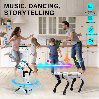 Unleash Creativity with the Intelligent AI RC Robot Dog - Voice Dialogue, APP Control, Singing & Dancing Fun for Kids!